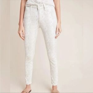 🩵PAIGE Hoxton Ankle Snake Print Skinny Jeans Python Snakeskin Anthropologie